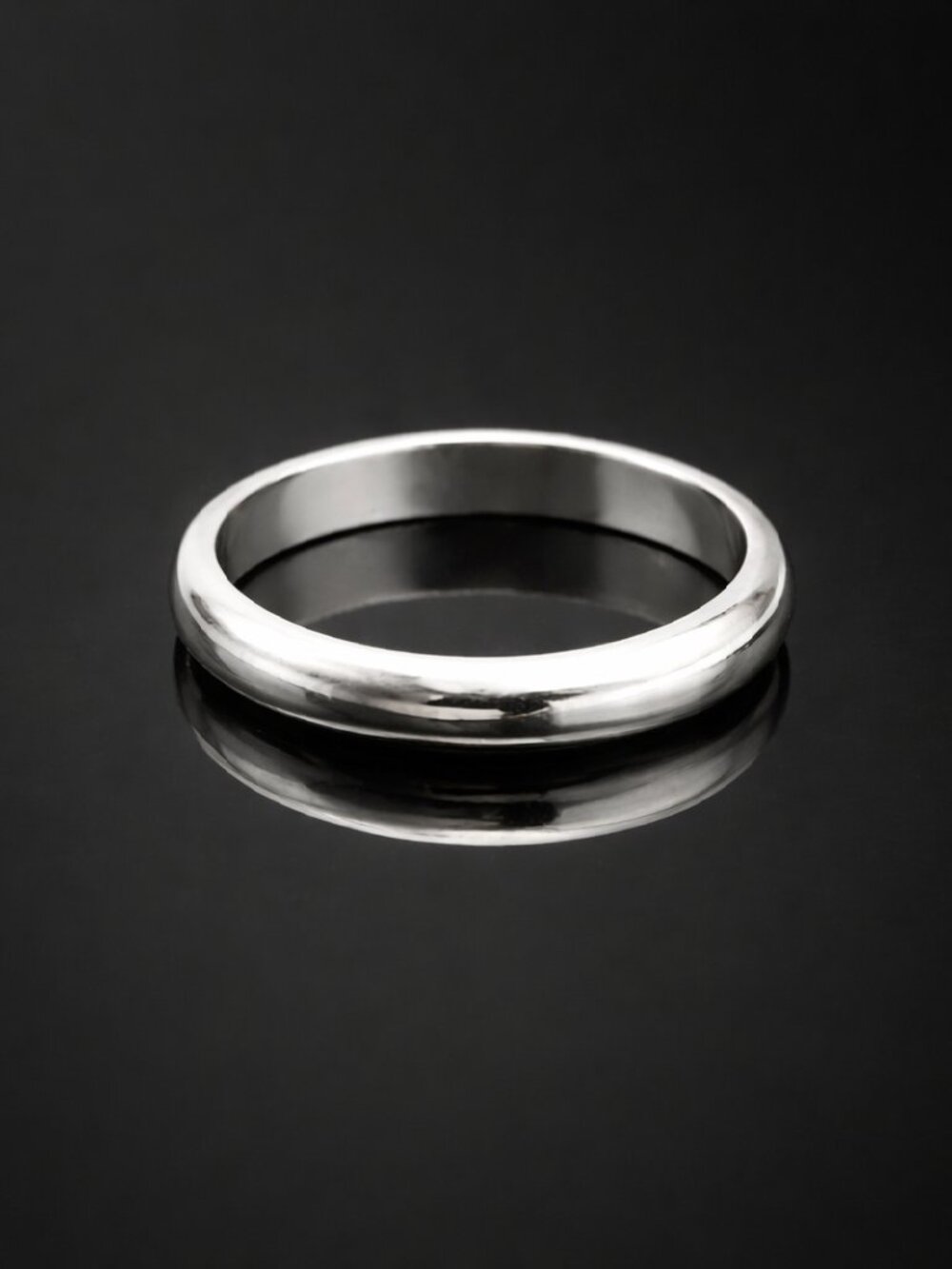 Vintage 1970s Sterling Silver Domed Wedding Band Size 4.75 – 3mm Stackable Ring